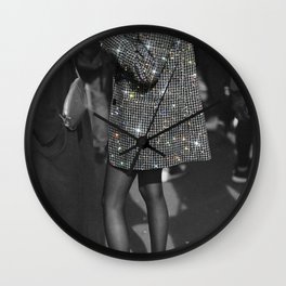 Break time Wall Clock | Diamonds, Weekend, Crystals, Fashion, Light, Bw, Classic, Grey, Glitter, Style 