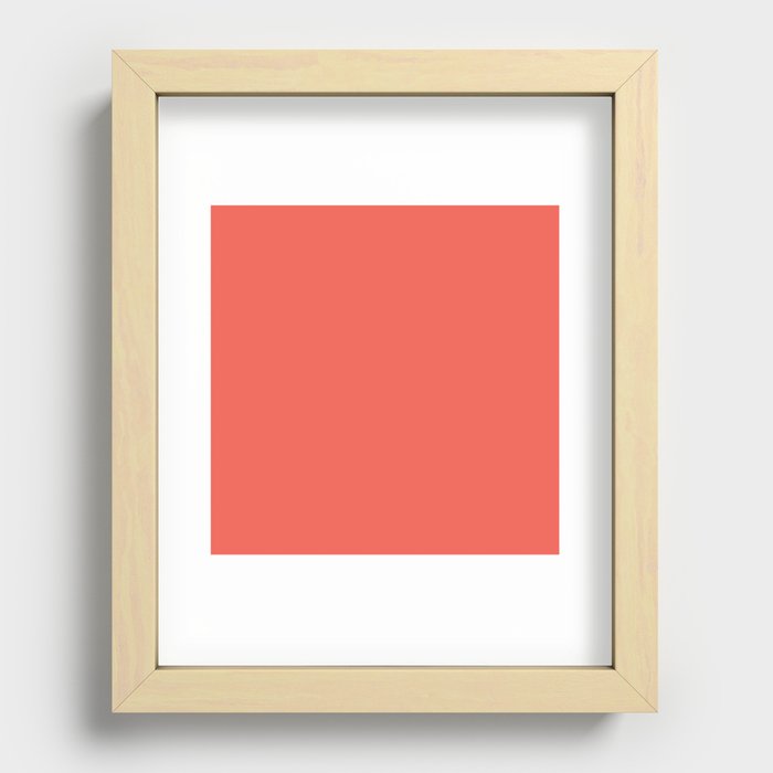Hot Coral Recessed Framed Print