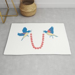 Birds and necklace Area & Throw Rug