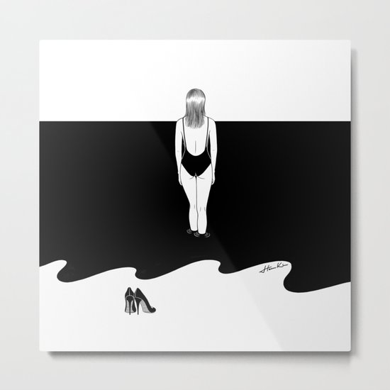 Back to Black Metal Print