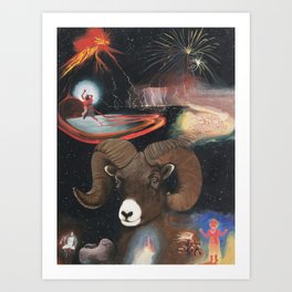 Aries - Zodiac Wildlife Series Art Print