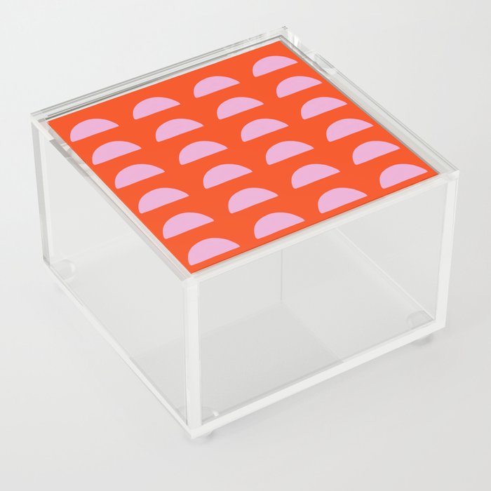 Bold Red + Blush Modern Woodblocks Acrylic Box