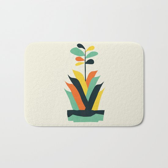 Exotic geometric plant Bath Mat