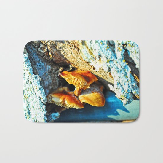 Mushrooms Hidden in a Tree Bath Mat