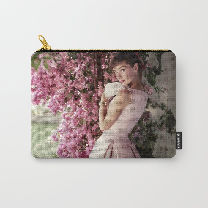 Audrey Hepburn Flowers Carry-All Pouch