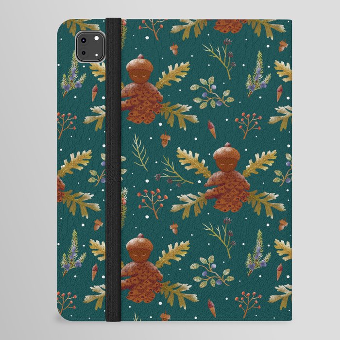 Forest Fairy Pattern (Green) iPad Folio Case
