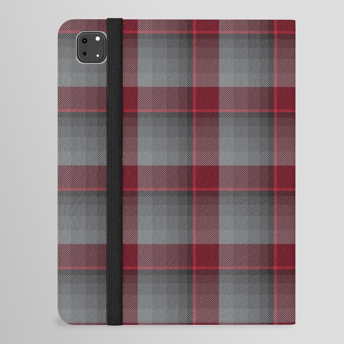 Red Plaid Tartan Textured Pattern iPad Folio Case