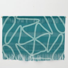 Abstract Mid Century lines pattern -  Blue Wall Hanging