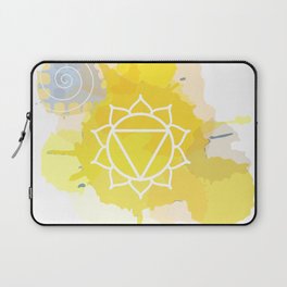 Manipura chakra Meditation aura and fifth of the seven chakras symbol Laptop Sleeve