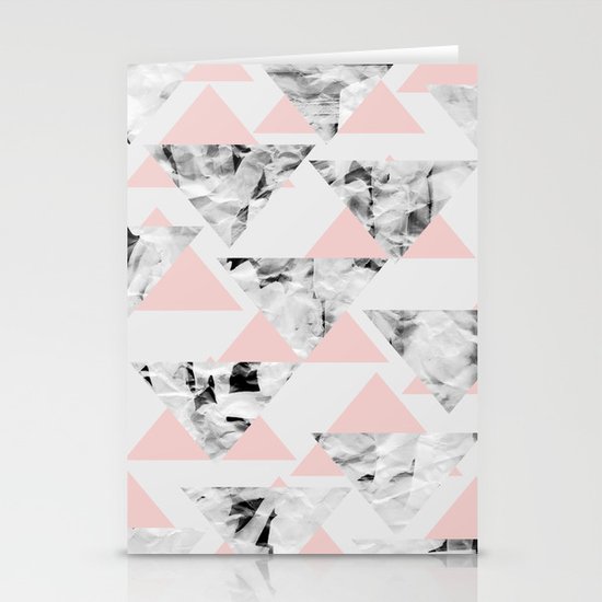 Pink Triangles Stationery Cards