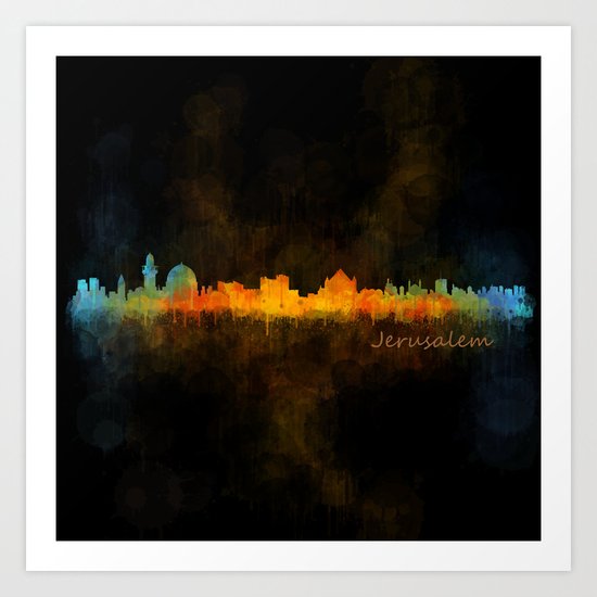 Jerusalem City Skyline Hq v4 Art Print