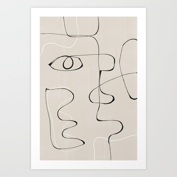Abstract Line Face Art Art Print