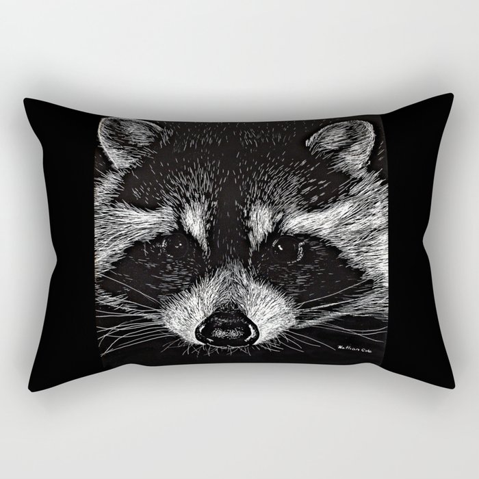 The Curious Raccoon Rectangular Pillow