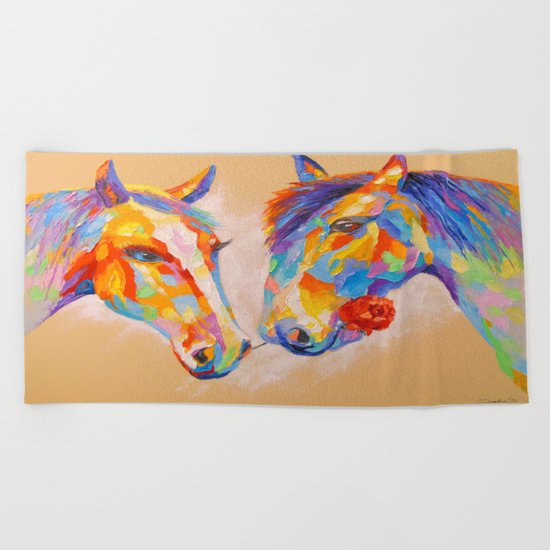 Love horses Beach Towel