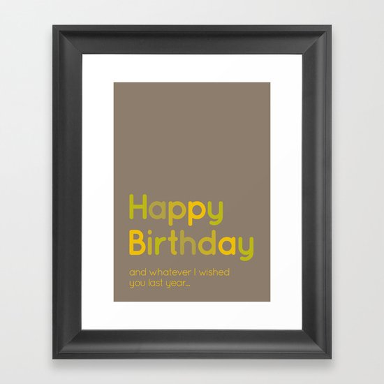 Happy Birthday Framed Art Print