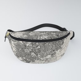 Brazil, Belo Horizonte - Black and White Authentic Map Fanny Pack
