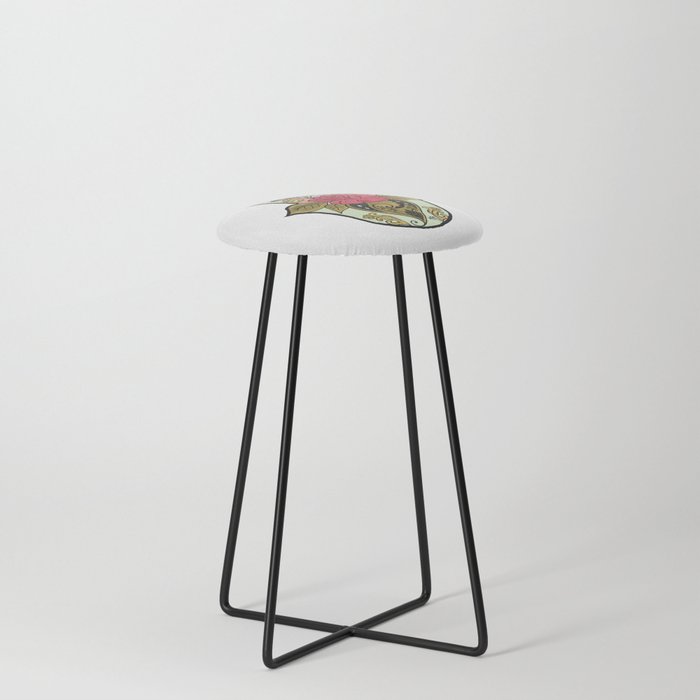 Fatima's Floral Hand Counter Stool