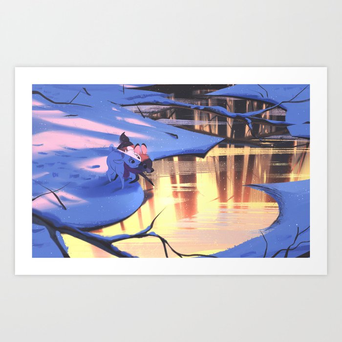 at the creek (with ansel) Art Print