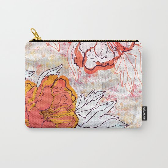 Abstract Floral Illustration Carry-All Pouch