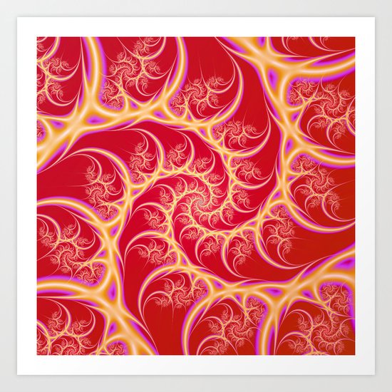 Red Spiral Art Print