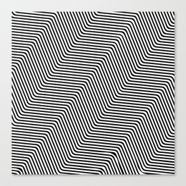 Trippy Black and White Lines Canvas Print