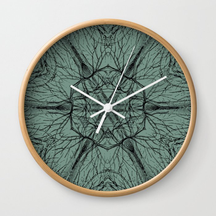 Mysterious trees - green Wall Clock