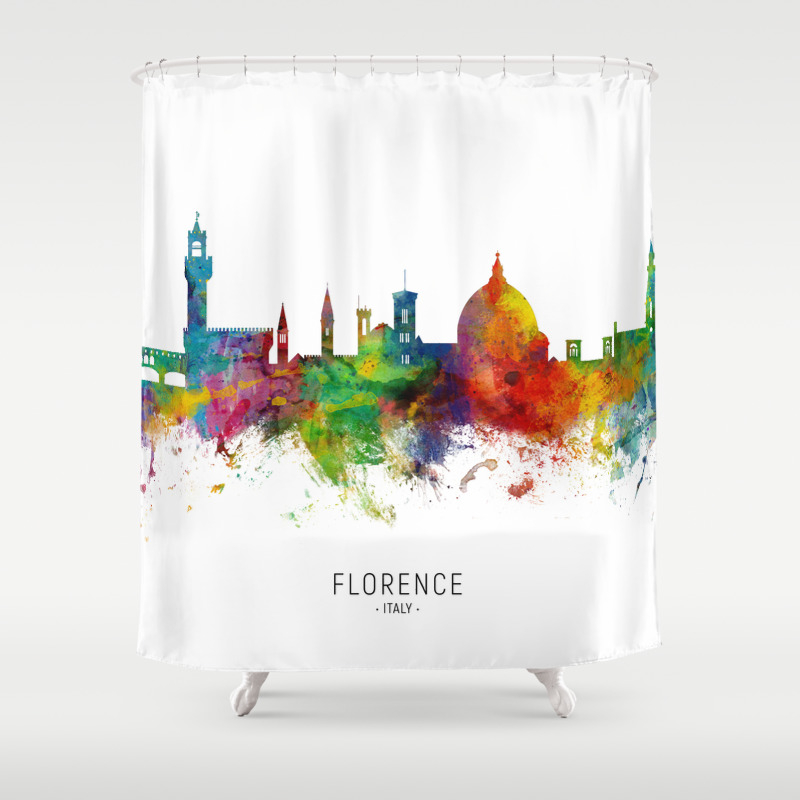 Florence Italy Skyline Shower Curtain, Florence Shower Curtain