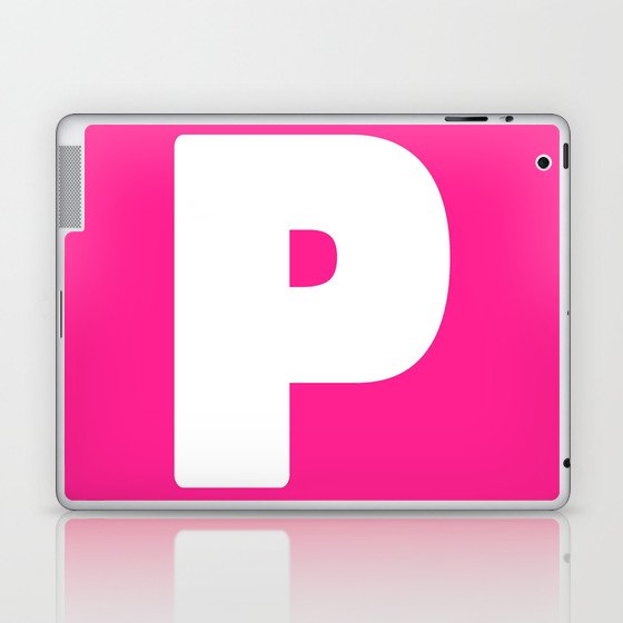 P (White & Dark Pink Letter) Laptop & iPad Skin