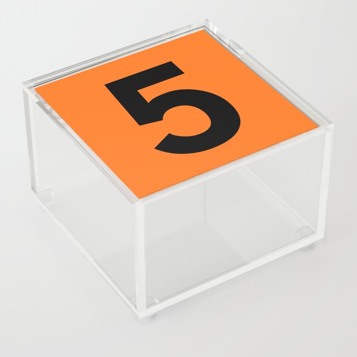 Number 5 (Black & Orange) Acrylic Box
