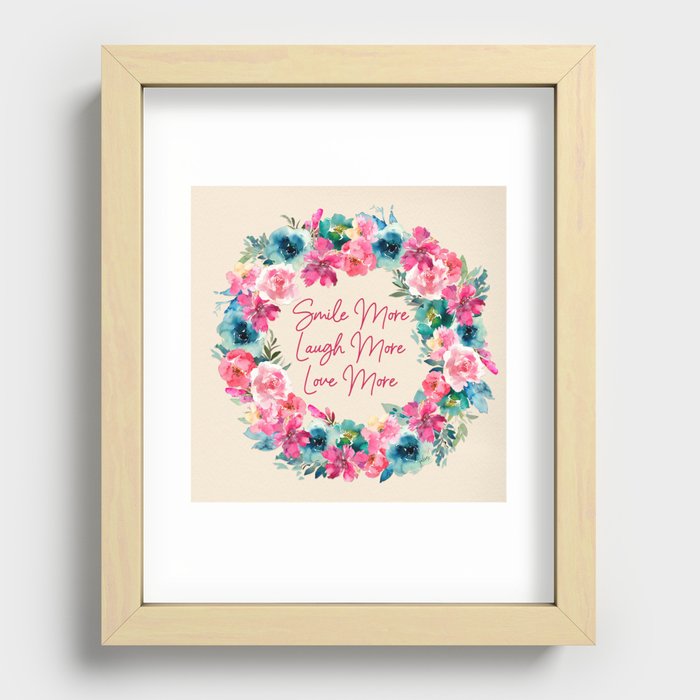 Love More Wreath Recessed Framed Print