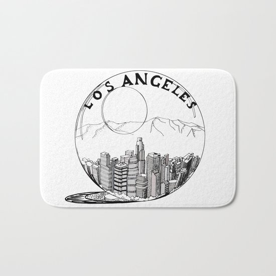 Los Angeles in a glass ball Bath Mat
