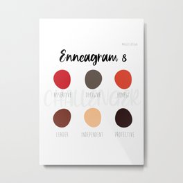 Enneagram 8 Metal Print | Typography, Personalitytype, Graphicdesign, Colorpalette, Enneagramgifts, Personality, Enneagrameight, Lettering, Swatches, Myersbriggs 