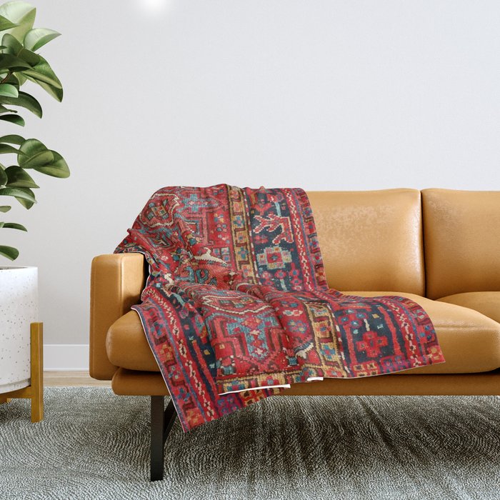 antique persian rug pattern  Throw Blanket