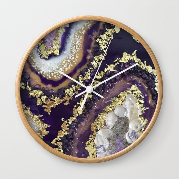 Geode Resin Painting Wall Clock By Paintingsbyagnes Society6