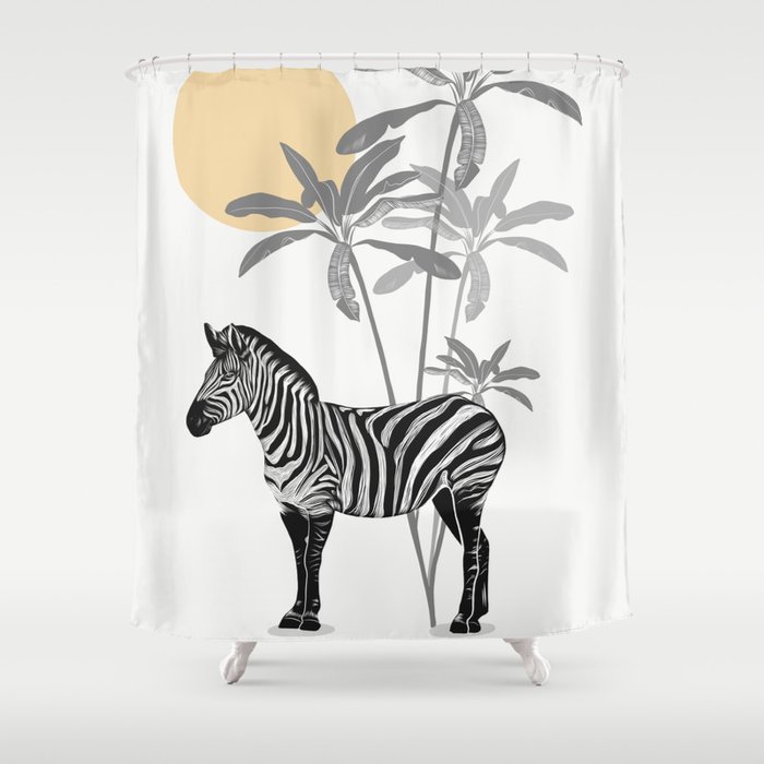 Zebra Sunset Shower Curtain