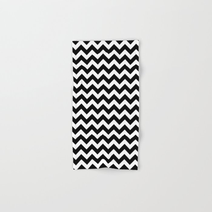 Chevron Black & White Hand & Bath Towel