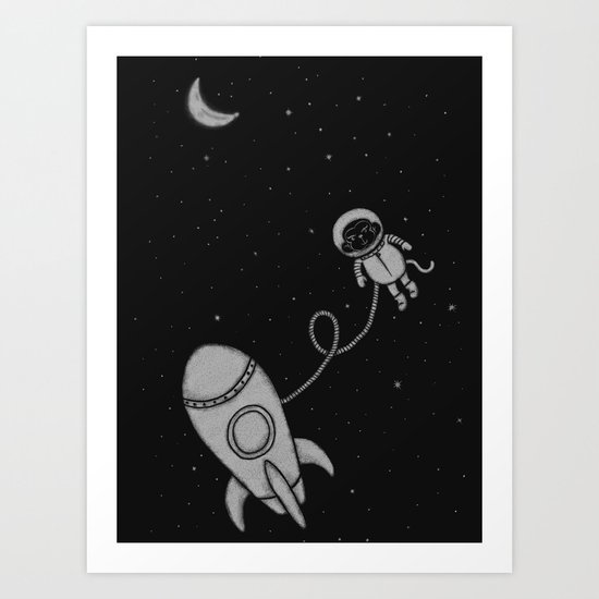 Monkey in Space Art Print