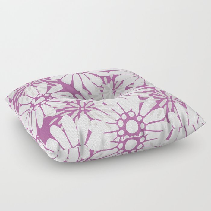 Summer Flowers Purple Floor Pillow