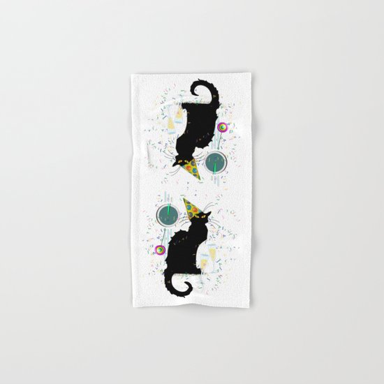 Chat Noir Party Countdown Hand & Bath Towel