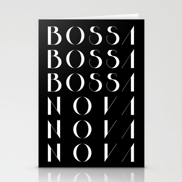 Bossa Nova 1 Black Stationery Cards