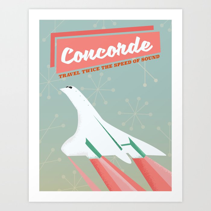 Concorde vintage travel poser Art Print