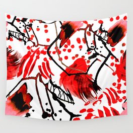 Electrical Spots in Red! Wall Tapestry