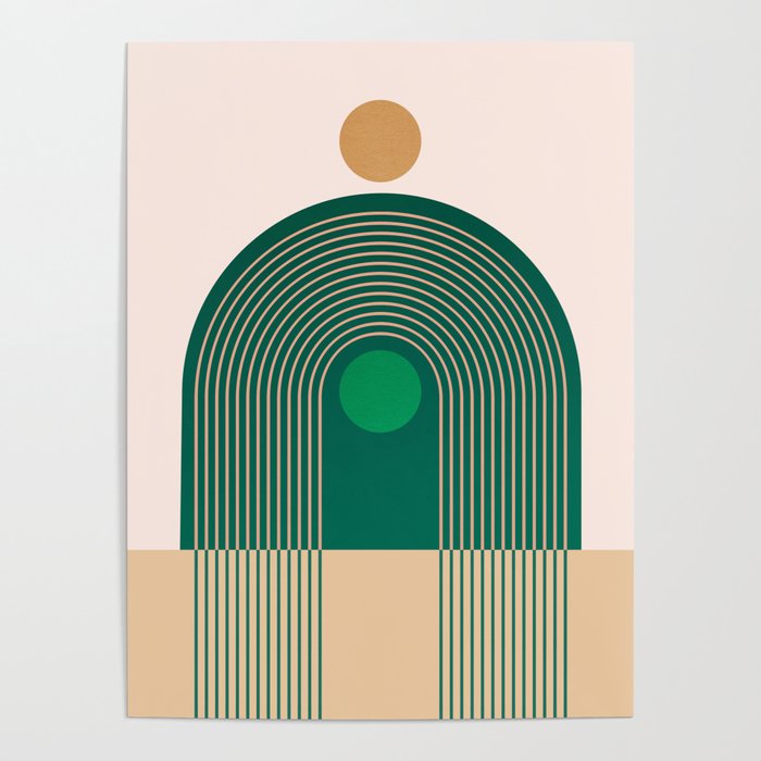 Abstraction_SUNSHINE_SULIGHT_GREEN_NATURE_LINE_ART_0316A Poster