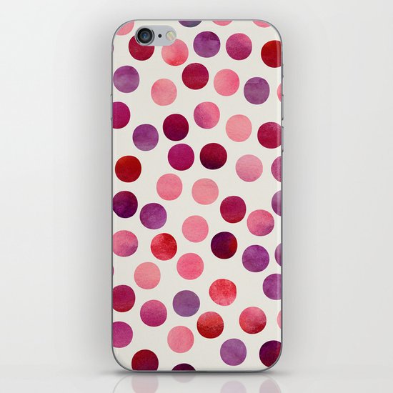 Watercolor Dots_Berry by zJacqueline and Garima iPhone & iPod Skin
