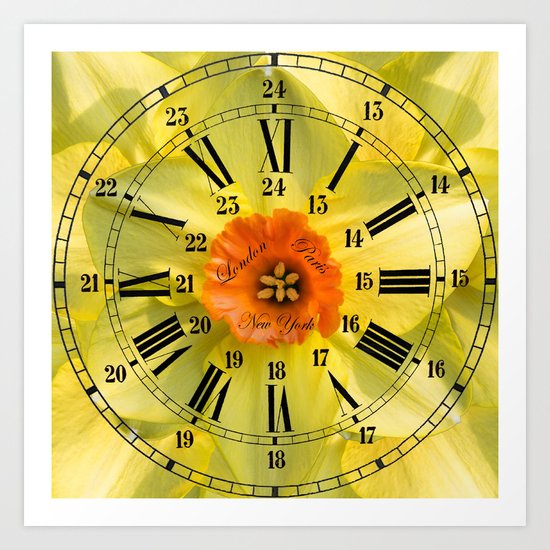 The Power of Petals 2...The Clock! Art Print
