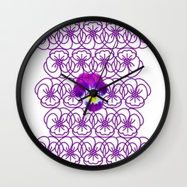 Pansy Garden Wall Clock