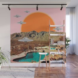 They've arrived!  Wall Mural | Collage, Travel, Ufos, Howdy, Cactus, 60S, Vintage, Beach, Arizona, Curated 