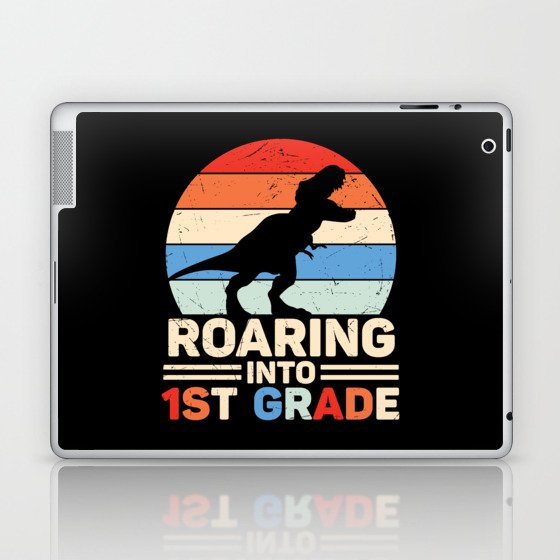 Roaring Into 1st Grade Vintage Dinosaur Laptop & iPad Skin