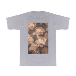Ginkgo Leaves Rose Gold Brown T Shirt
