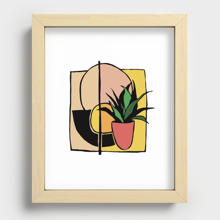 Abstract Plant Portrait Recessed Framed Print